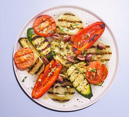 https://www.pontalo.net - Griddled vegetables with melting aubergines