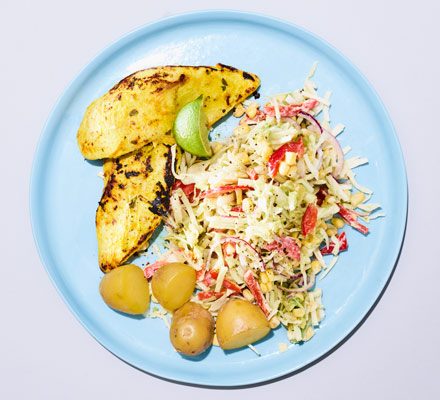 https://www.pontalo.net - Smashed chicken with corn slaw