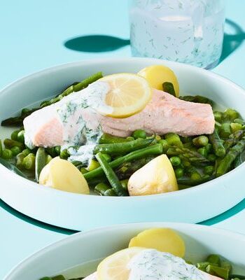 https://www.pontalo.net - Steamed trout with mint & dill dressing