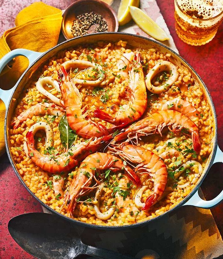 https://www.pontalo.net - Arroz con gambas y calamar