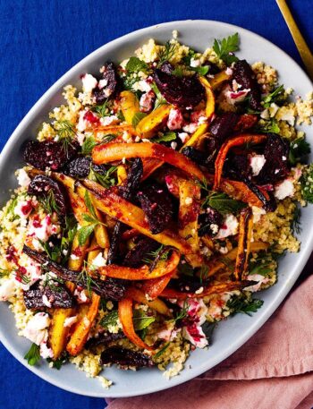 https://www.pontalo.net - Honeyed beetroot & carrot salad with feta & hazelnuts