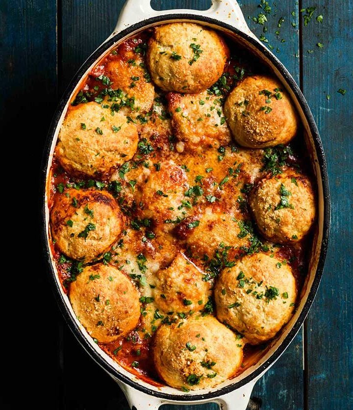 https://www.pontalo.net - Chicken arrabbiata stew & parmesan dumplings