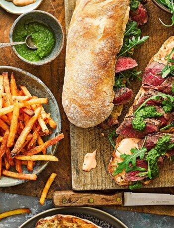 https://www.pontalo.net - Chimichurri-style steak sarnies & cheat's spicy fries