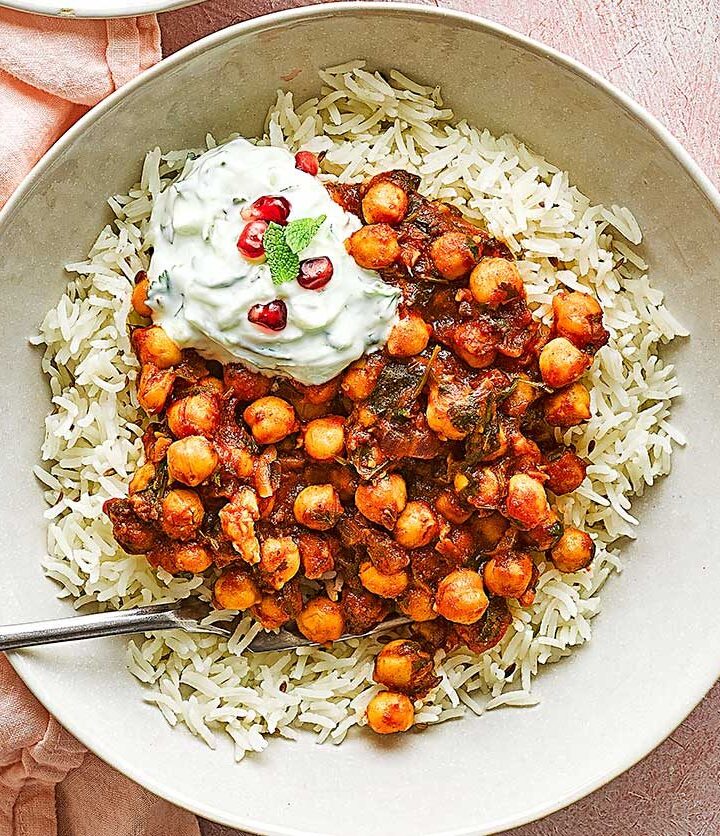 https://www.pontalo.net - Chole with cumin rice & raita