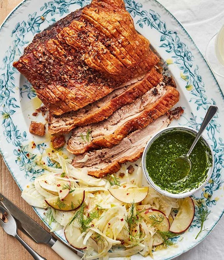 https://www.pontalo.net - Crispy crackled pork belly with fennel & apple slaw