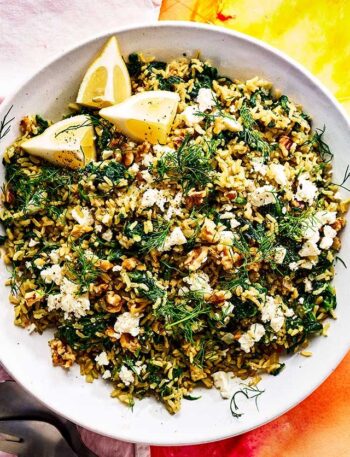 https://www.pontalo.net - Lemon & spinach rice with feta