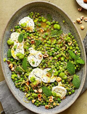 https://www.pontalo.net - Lemony broad beans with goat's cheese