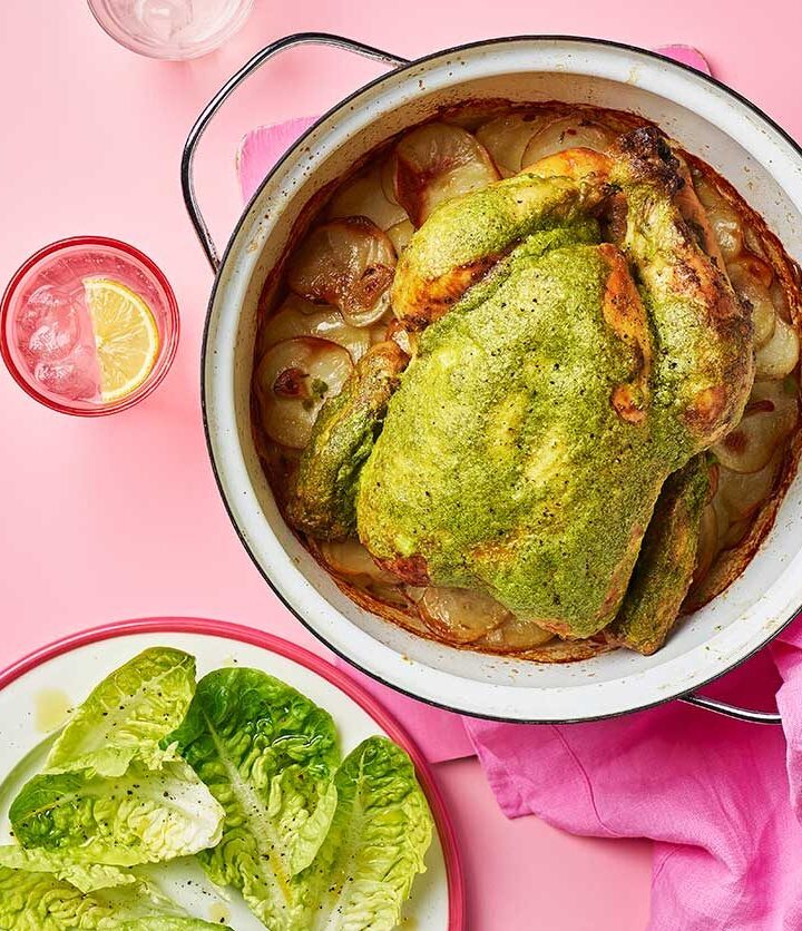 https://www.pontalo.net - Pea & tarragon cream roast chicken