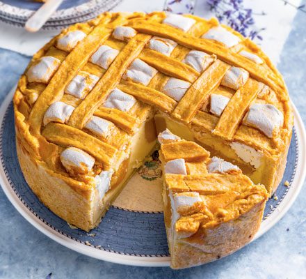 https://www.pontalo.net - Baked peach cheesecake