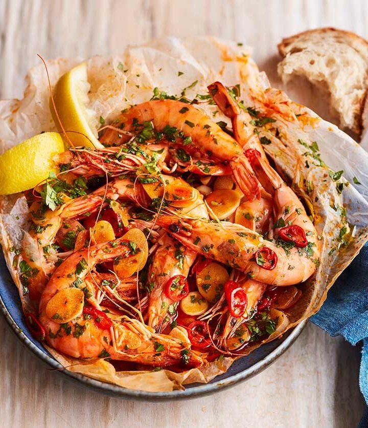 https://www.pontalo.net - Paper bag prawns with sherry