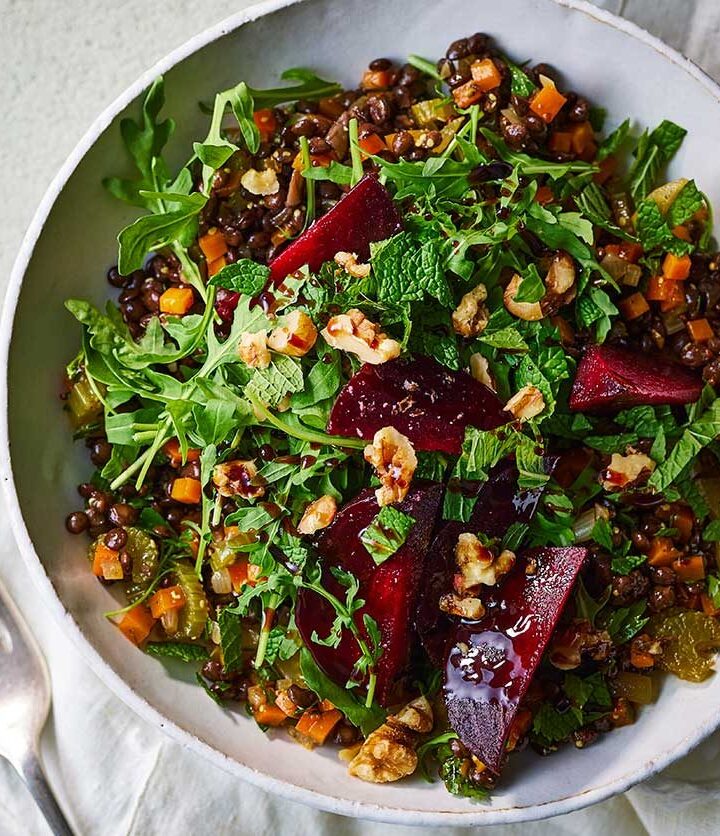 https://www.pontalo.net - Puy lentil salad with beetroot & walnuts