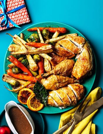 https://www.pontalo.net - Quick roast Christmas chicken & sticky veg