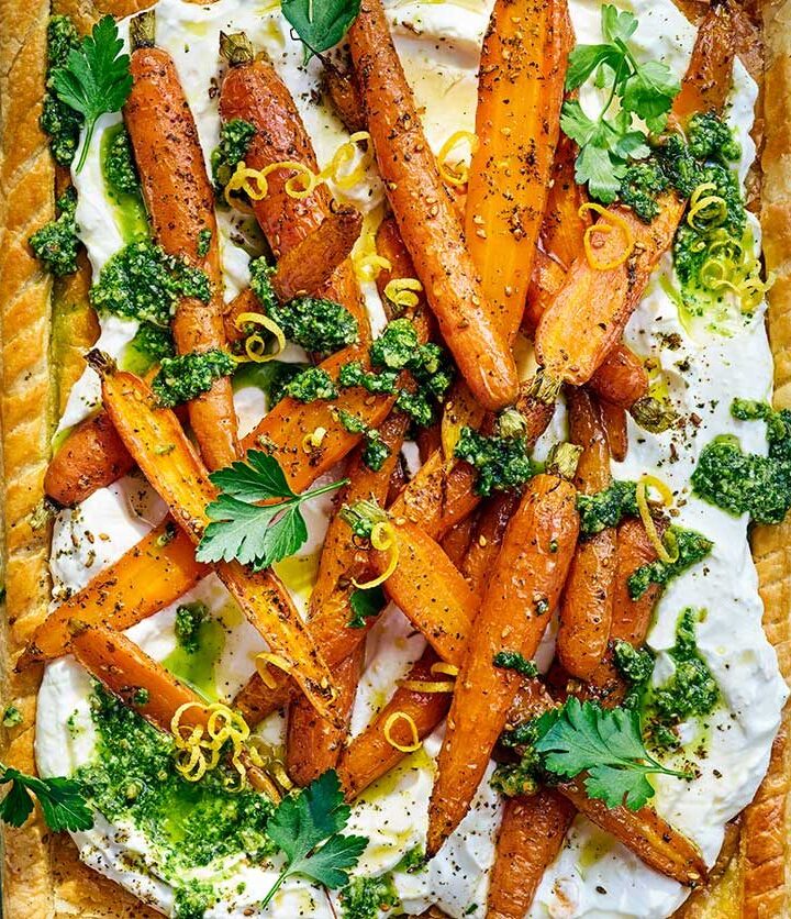 https://www.pontalo.net - Roasted carrot & whipped feta tart