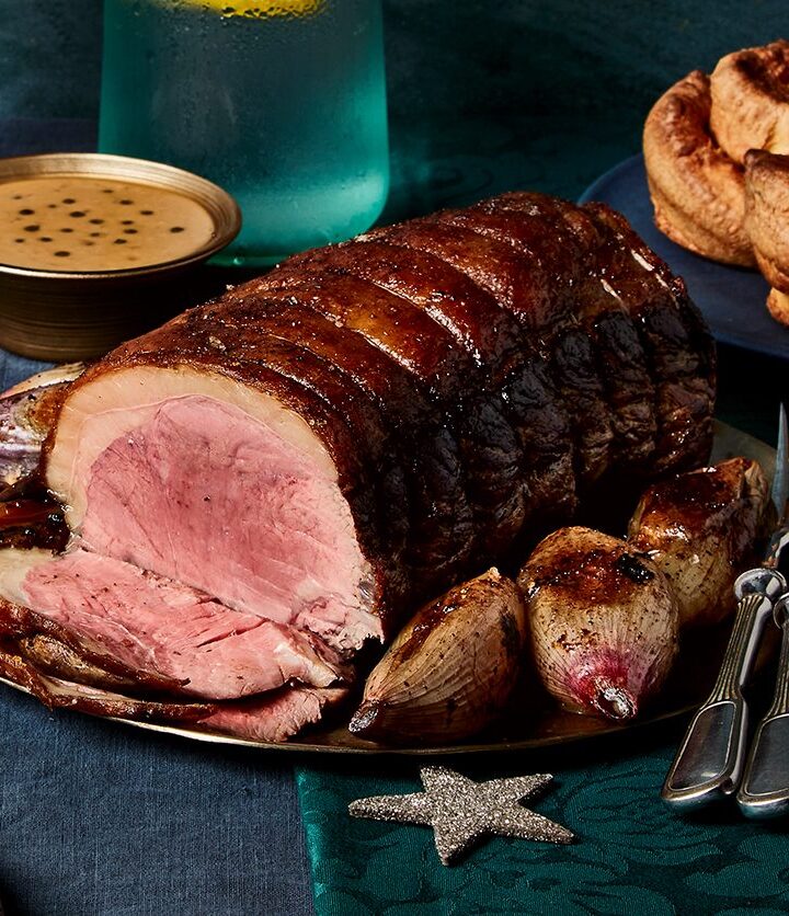 https://www.pontalo.net - Porcini-buttered roast beef sirloin with pickled peppercorn sauce