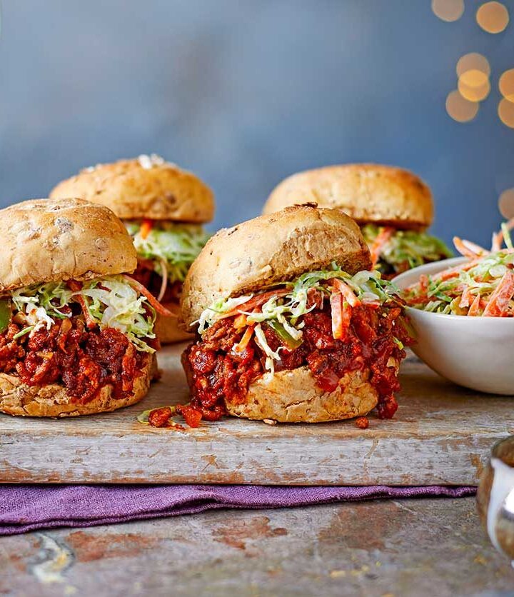 https://www.pontalo.net - Sloppy joes with brussels sprout slaw