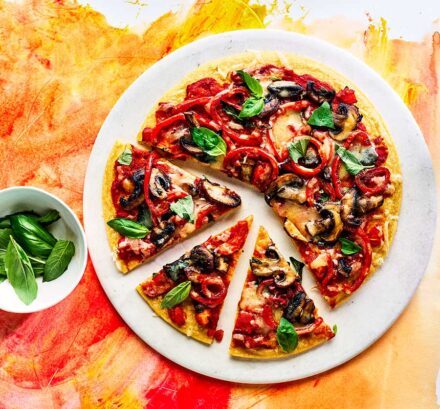 https://www.pontalo.net - Pepper & mushroom socca pizza