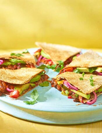 https://www.pontalo.net - Spicy bean & avocado quesadillas