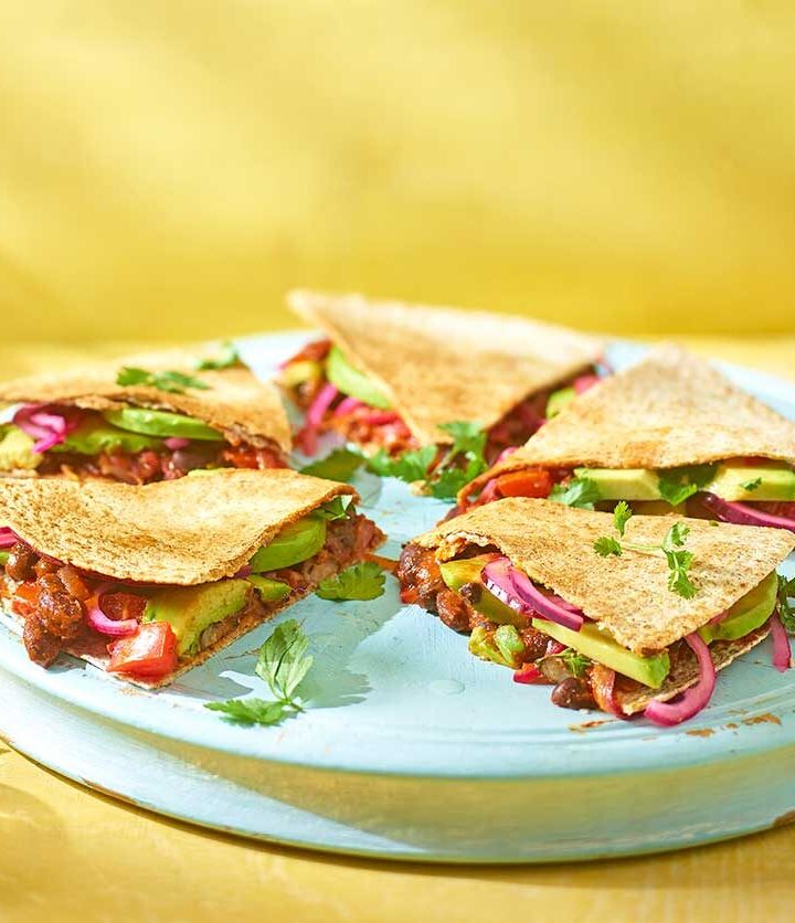 https://www.pontalo.net - Spicy bean & avocado quesadillas