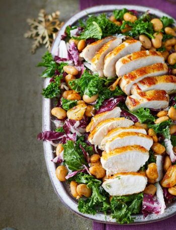 https://www.pontalo.net - Warm winter bean salad with chicken