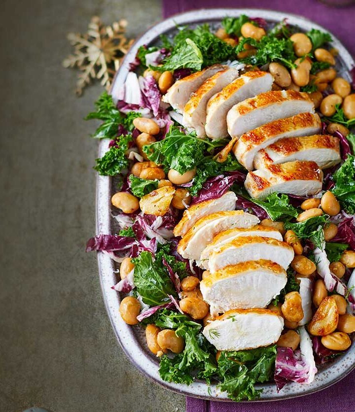 https://www.pontalo.net - Warm winter bean salad with chicken