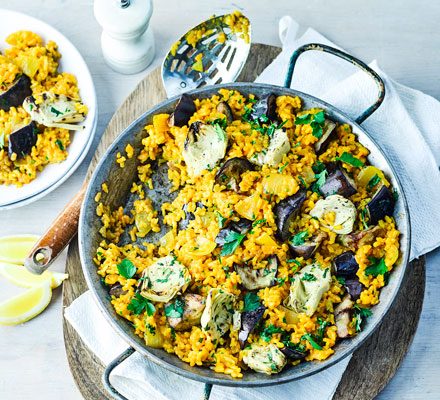 https://www.pontalo.net - Artichoke & aubergine rice