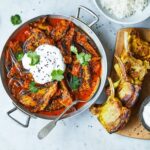 https://www.pontalo.net - Aubergine curry with lamb cutlets