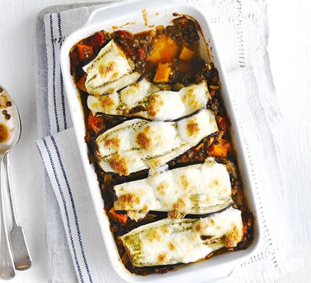 https://www.pontalo.net - Layered aubergine & lentil bake