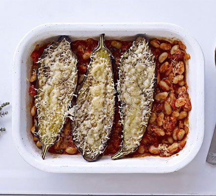 https://www.pontalo.net - Baked aubergines with cannellini beans