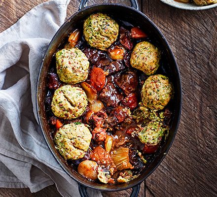 https://www.pontalo.net - Beef & Guinness stew with bacon dumplings