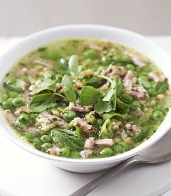 https://www.pontalo.net - Summer ham & pea broth