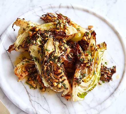 https://www.pontalo.net - Charred hispi cabbage with hazelnut chilli butter