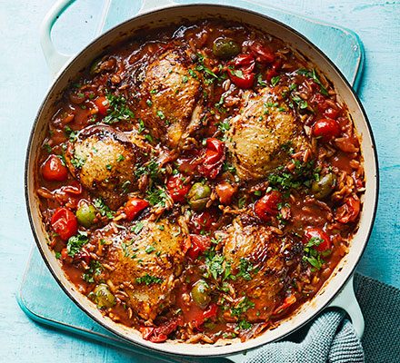 https://www.pontalo.net - Chicken cacciatore one-pot with orzo