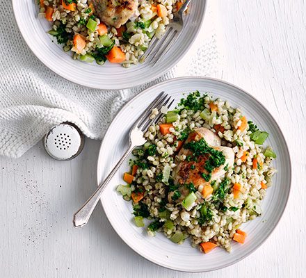 https://www.pontalo.net - Chicken & pearl barley risotto