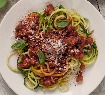 https://www.pontalo.net - Courgetti bolognese