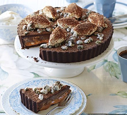 https://www.pontalo.net - Double chocolate & caramel tart