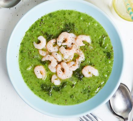 https://www.pontalo.net - Green chowder with prawns