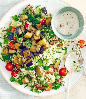 https://www.pontalo.net - Grilled aubergine tabbouleh