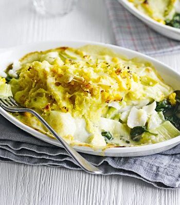 https://www.pontalo.net - Haddock & leek au gratin with sweetcorn mash