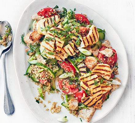 https://www.pontalo.net - Halloumi & quinoa fattoush