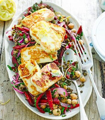 https://www.pontalo.net - Halloumi with lemony lentils