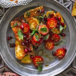 https://www.pontalo.net - Halloumi with tomatoes & pomegranate molasses