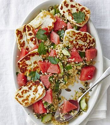 https://www.pontalo.net - Halloumi & watermelon bulgur salad