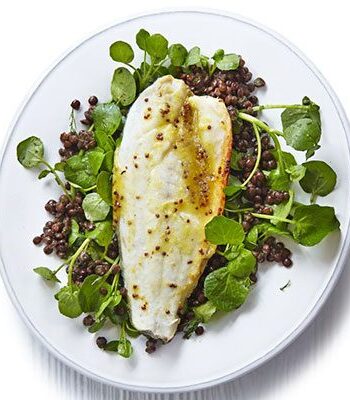 https://www.pontalo.net - Honey & orange roast sea bass with lentils