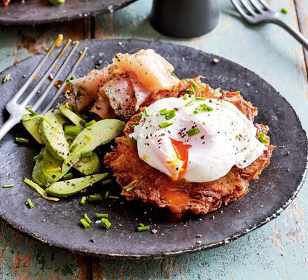 https://www.pontalo.net - Horseradish latkes with avocado