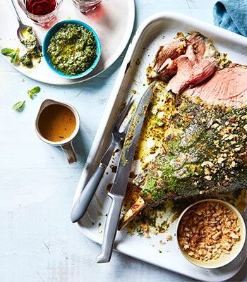 https://www.pontalo.net - Roast leg of lamb with garlic & watercress butter