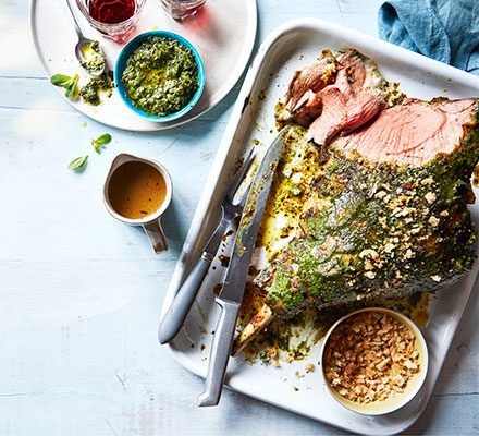 https://www.pontalo.net - Roast leg of lamb with garlic & watercress butter