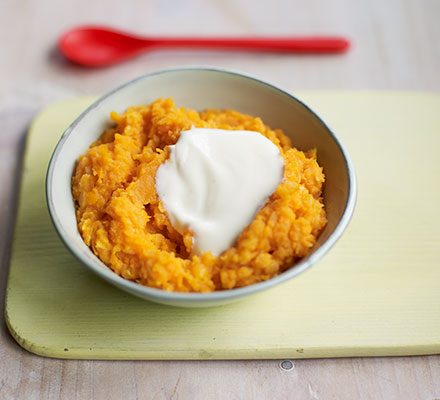 https://www.pontalo.net - Weaning recipe: Lentil & sweet potato purée