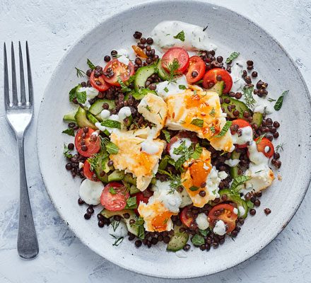 https://www.pontalo.net - Mango chutney baked feta with lentils