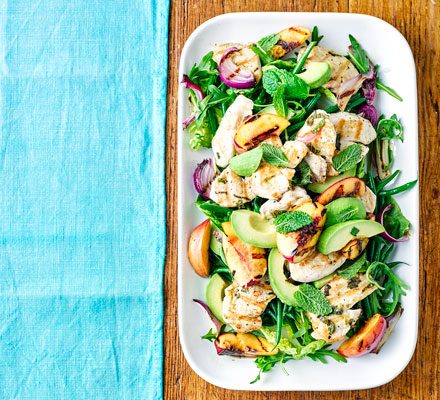 https://www.pontalo.net - Minty griddled chicken & peach salad