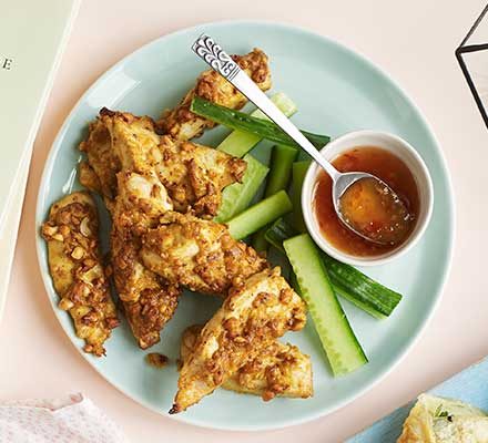 https://www.pontalo.net - Nutty chicken satay strips